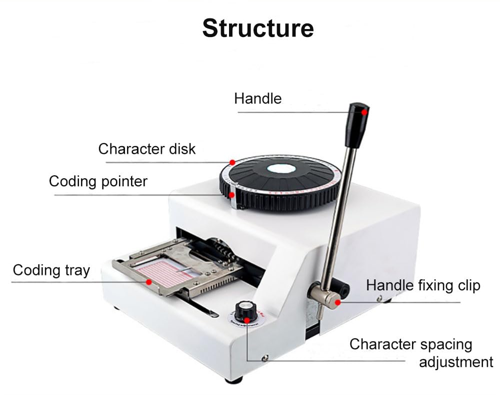 MXBAOHENG Manual PVC Card Embossing Machine - ID Card Stamping Tool for Membership, Credit & Loyalty Cards | Perfect for Small Businesses, Offices & Events