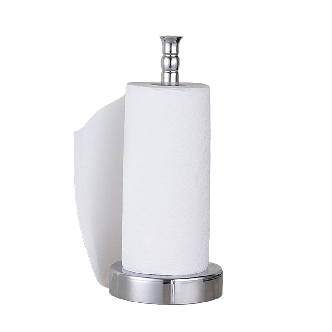 Stainless Steel Paper Towel Holder with Weighted Base - Countertop Standing Roll Holder for Kitchen, Bathroom, Office, Restaurant & Coffee Shop | Durable & Space-Saving Towel Dispenser for Easy Access