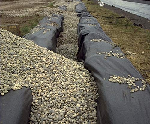 High Flow Rate Polyester Filter Fabric (12.5' X 60') - Commercial Grade Erosion Control Fabric - Perfect for Landscaping, Construction Sites & Drainage Systems