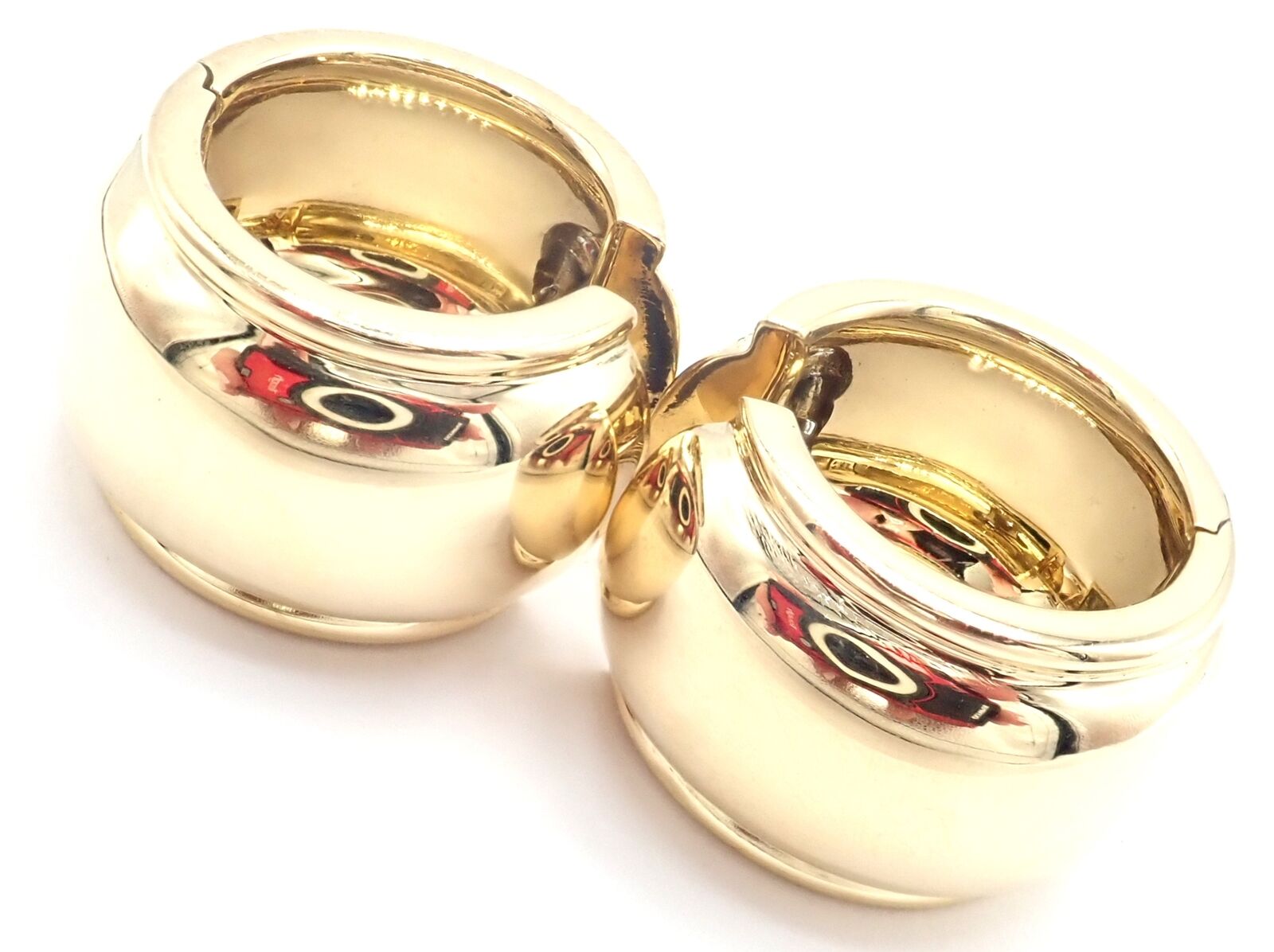 Authentic Vintage Tiffany & Co 18k Yellow Gold Wide Hoop Earrings - Luxury Jewelry for Women, Perfect for Weddings, Parties & Special Occasions