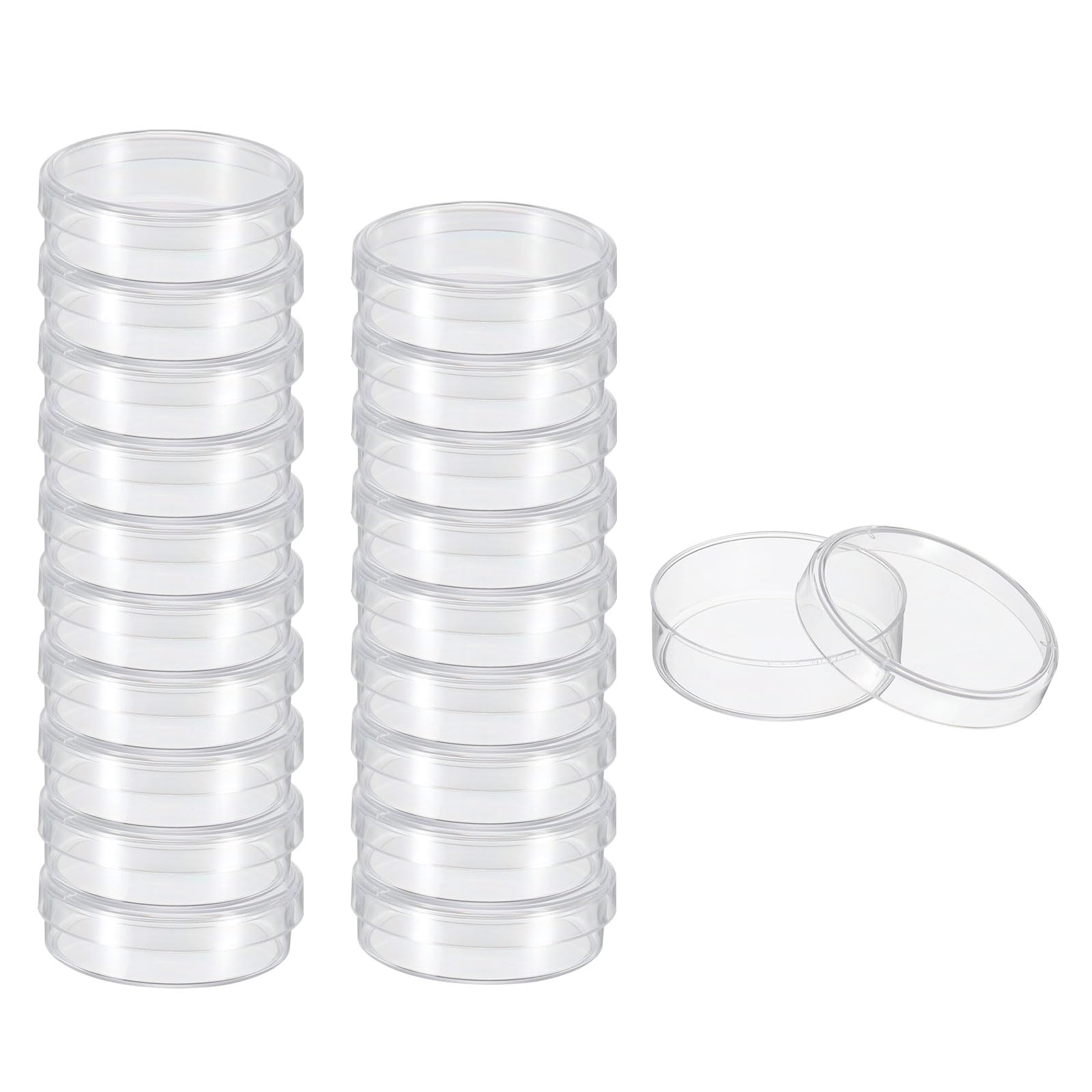 35mm Plastic Petri Dishes with Lid - 20 Pack Clear Lab Petri Plates for Tissue Culture & Science Experiments | Ideal for Microbiology, School Labs & STEM Education