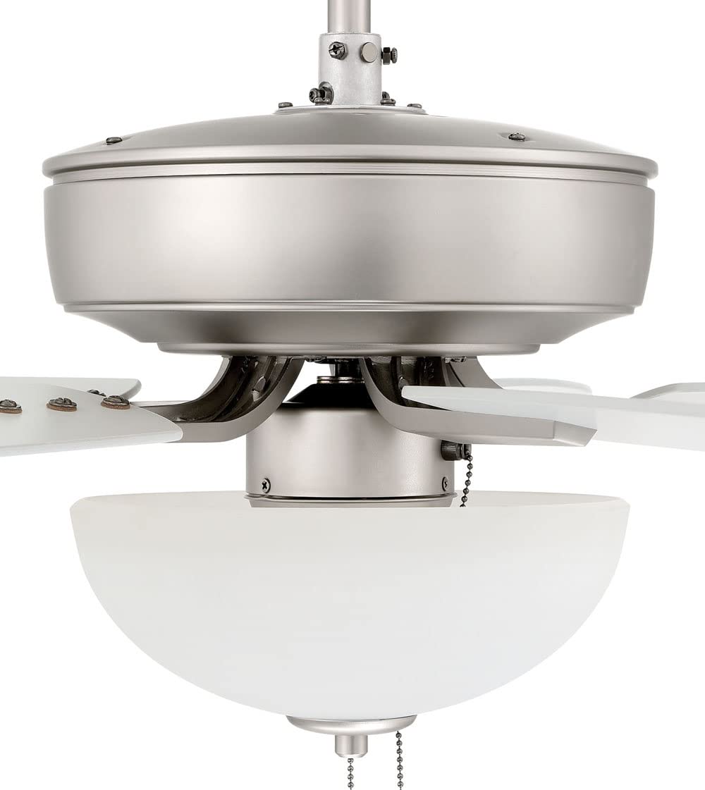 Craftmade P211BNK5-52DWGWN 52-Inch Indoor Ceiling Fan with LED Light Kit, 5 Reversible Driftwood/Grey Walnut Blades, Brushed Nickel Finish - Perfect for Living Room, Bedroom, and Office Spaces