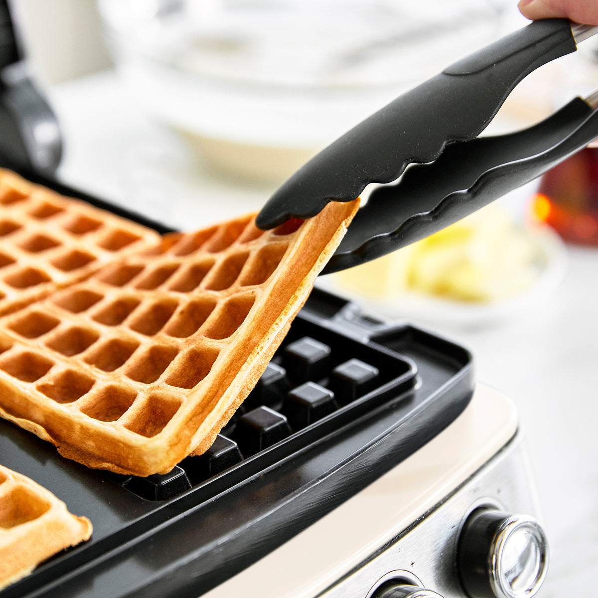 Elite Ceramic Nonstick 4 Square Waffle Maker - Quick & Even Heating, Easy Clean | Perfect for Breakfast, Brunch & Family Gatherings