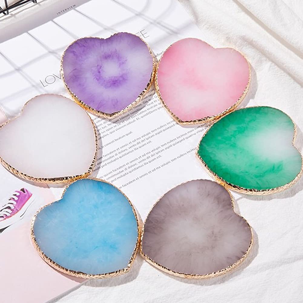 AKOAK 1 Pack Agate Nail Art Palette - Gel Nail Polish Drawing Frame for DIY Nail Design, Manicure & Pedicure (Heart Shape, Light White) - Perfect for Salon Professionals & Home Nail Art Enthusiasts