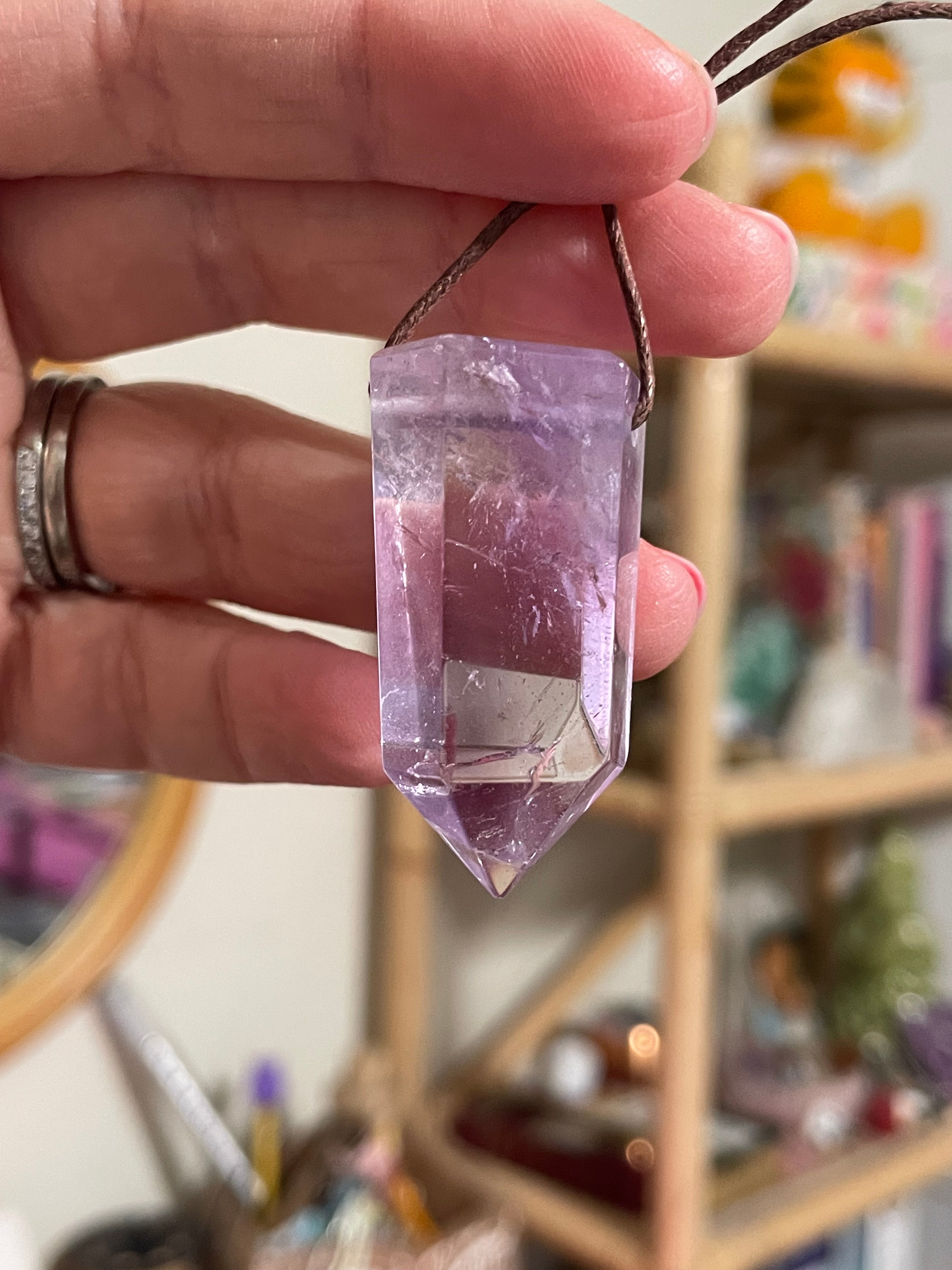 Large Chunky Amethyst Pendant Necklace in 14K Gold Filled - Elegant Crystal Healing Jewelry for Women, Perfect for Meditation, Yoga & Spiritual Gifts