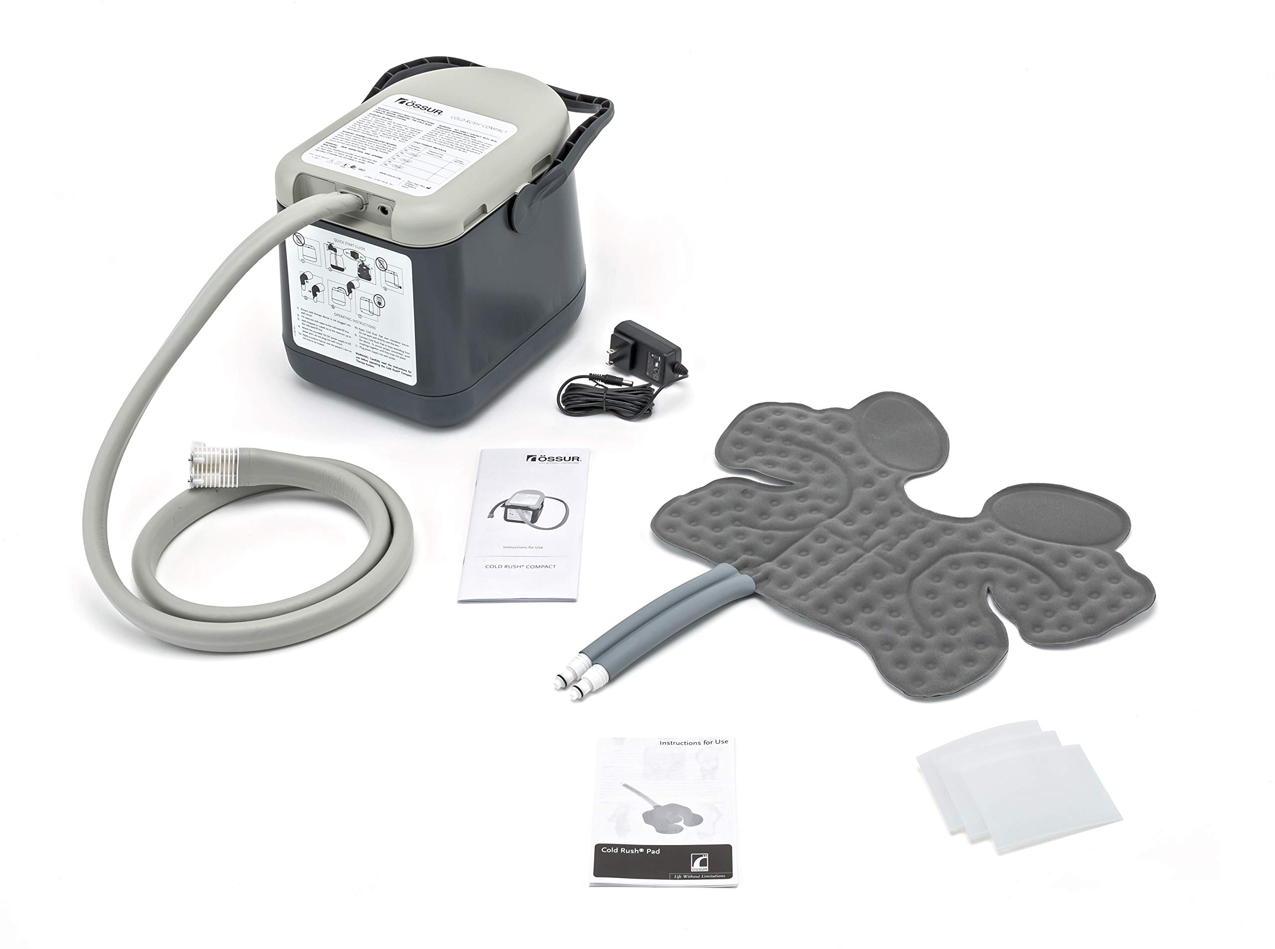 Ossur Cold Rush Compact Therapy Machine System with Ankle Pad - Post-Surgery Cryotherapy Ice Machine for Ankle Pain Relief - Lightweight & Quiet Ankle Ice Pack Wrap - Strong Freeze Therapy Pump Kit for Recovery, Sports Injuries & Swelling Reduction