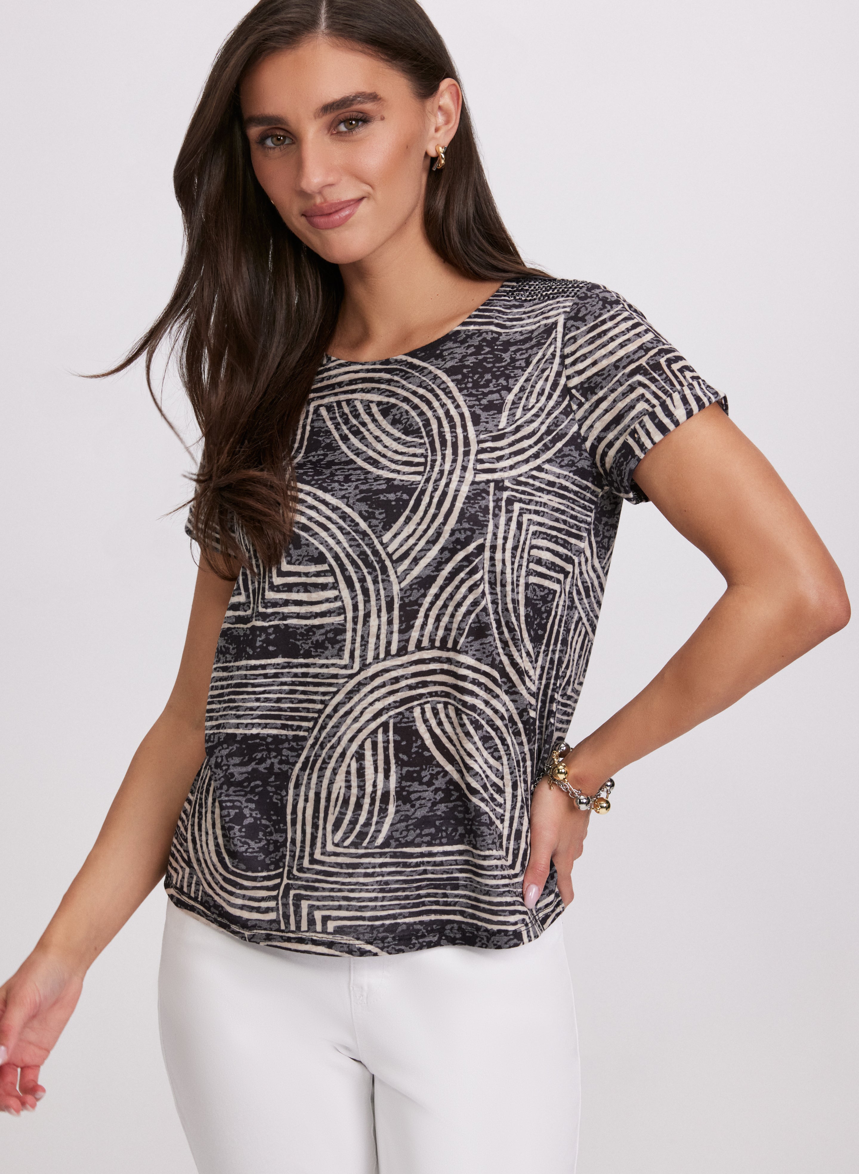 Abstract Striped Print T-Shirt for Men & Women - Trendy Casual Tee for Everyday Wear, Street Style & Summer Outfits