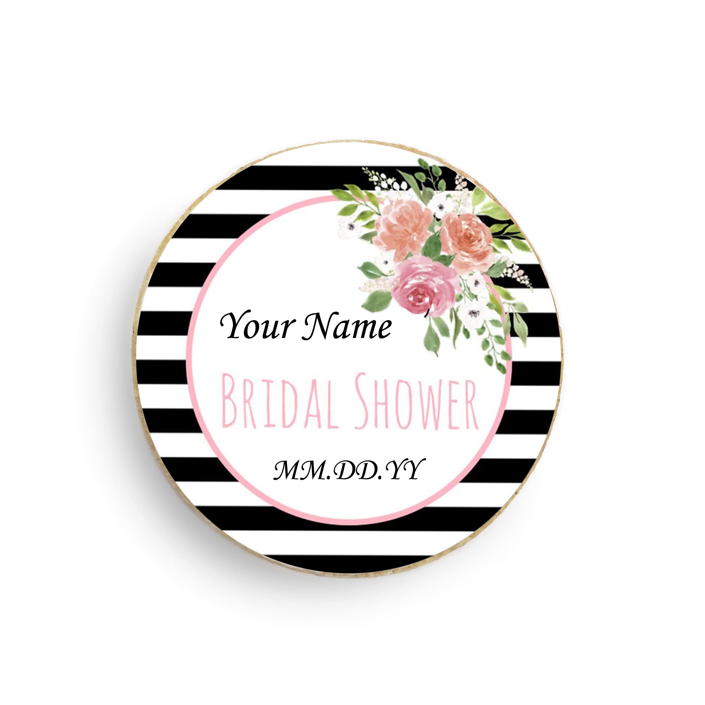 Custom Round Bridal Shower Cookies - 4 Pack with Personalized Photo Decorations | Perfect for Wedding Showers, Baby Showers & Special Celebrations