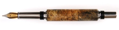Premium Lanier Baron Fountain Pen with Rhodium Finish & Buckeye Burl Wood - Elegant Writing Instrument for Professionals, Collectors & Gift Giving - Perfect for Office, Calligraphy & Special Occasions