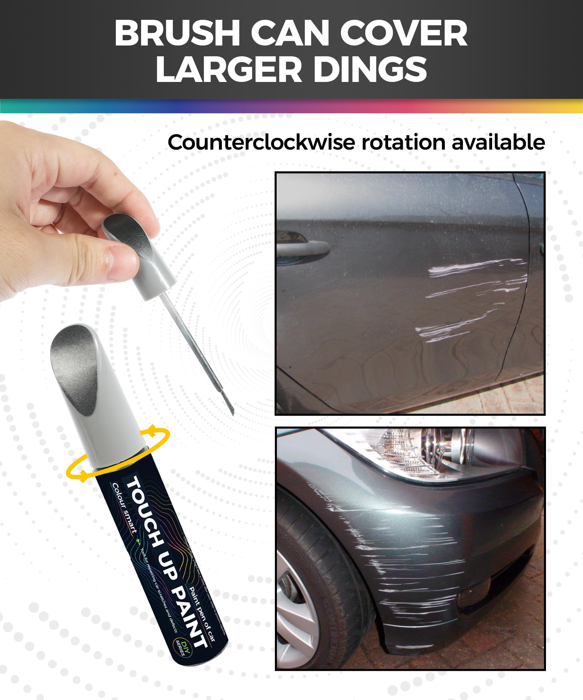 Touch Up Paint Pen for Cars - Automotive Scratch Repair Pen, Car Accessories for Removing Scratches (Gray) | Perfect for DIY Car Scratch Fixes & Minor Paint Damage Repair