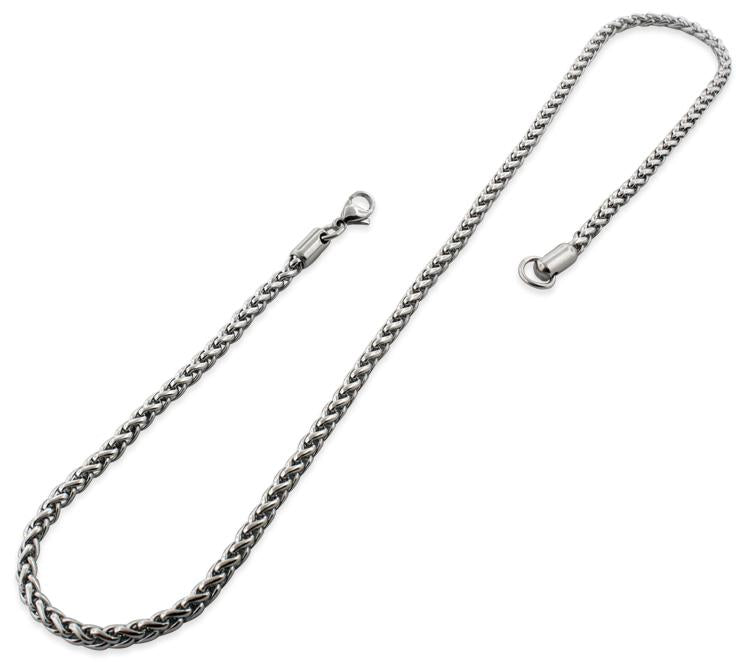 4MM Stainless Steel Spiga Chain Necklace for Women - Durable & Hypoallergenic Jewelry for Everyday Wear, Gift Giving & Special Occasions