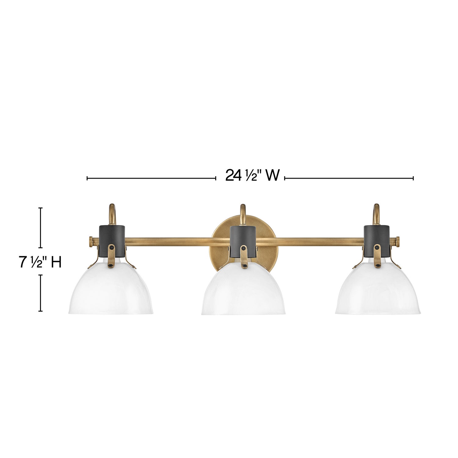 Argo LED Vanity Mirror in Heritage Brass - Perfect for Makeup, Skincare & Dressing Room Lighting