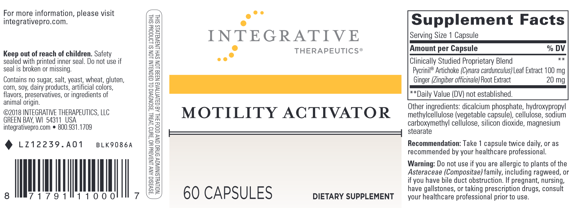 Motility Activator™ - Natural Digestive Support Supplement for Gut Health & Regularity | Improve Digestion & Bloating Relief for Daily Wellness