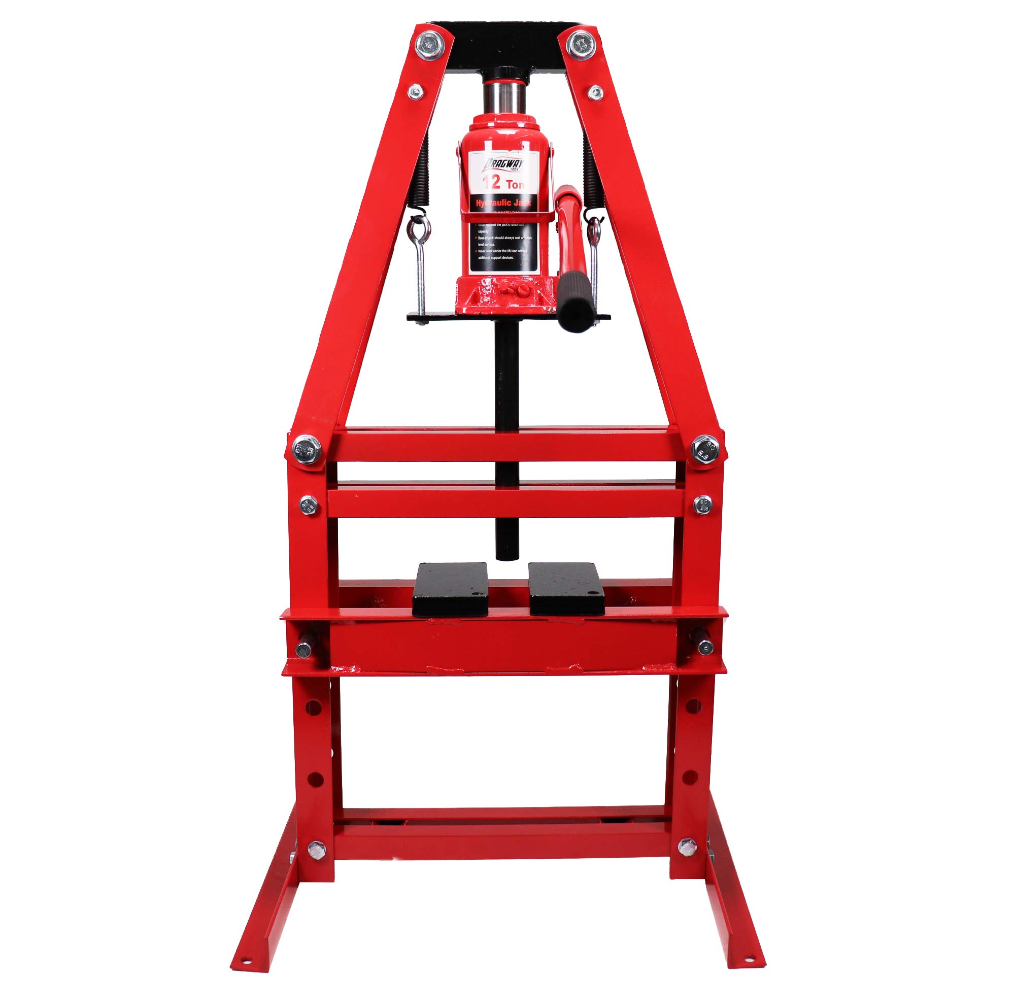 12-Ton Benchtop Hydraulic A-Frame Shop Press with Press Plates - Heavy Duty Metal Bending, Bearing Removal & Auto Repair Tool for Home Garage & Workshop Use