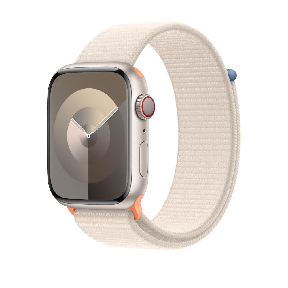 Apple Watch Band 45mm Sport Loop - Starlight Color - Soft & Breathable Nylon Strap - Compatible with Apple Watch Series 9/8/7/SE/6/5/4 - Perfect for Running, Workouts & Everyday Wear