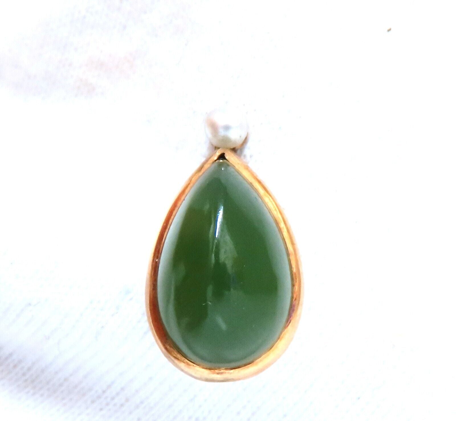 Natural American Green Jade Hat Stick Pin Scarf Clip with 14kt Gold - Elegant Accessory for Hats, Scarves, and Fashion Outfits