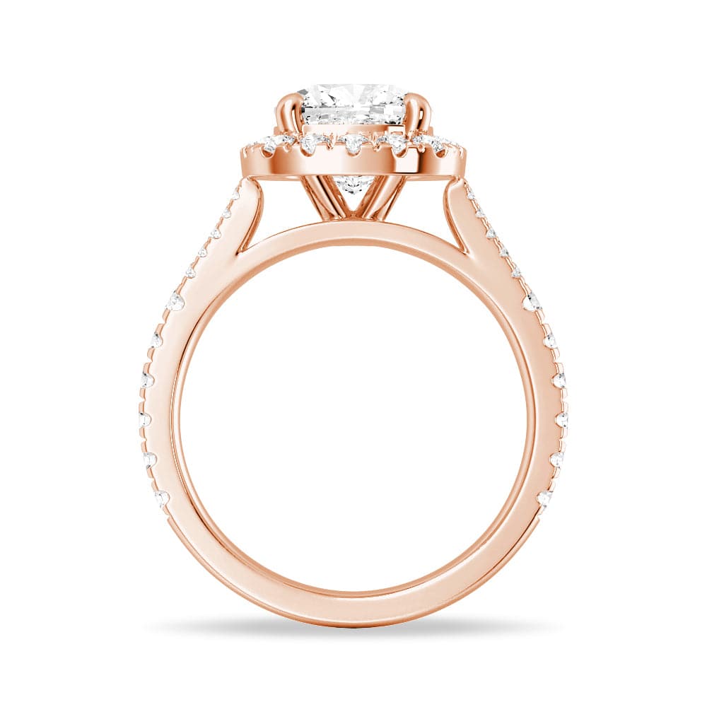 Stunning Halo Cushion Cut Split Shank Moissanite Engagement Ring Set with Matching Wedding Band - Perfect for Proposals, Anniversaries & Bridal Jewelry