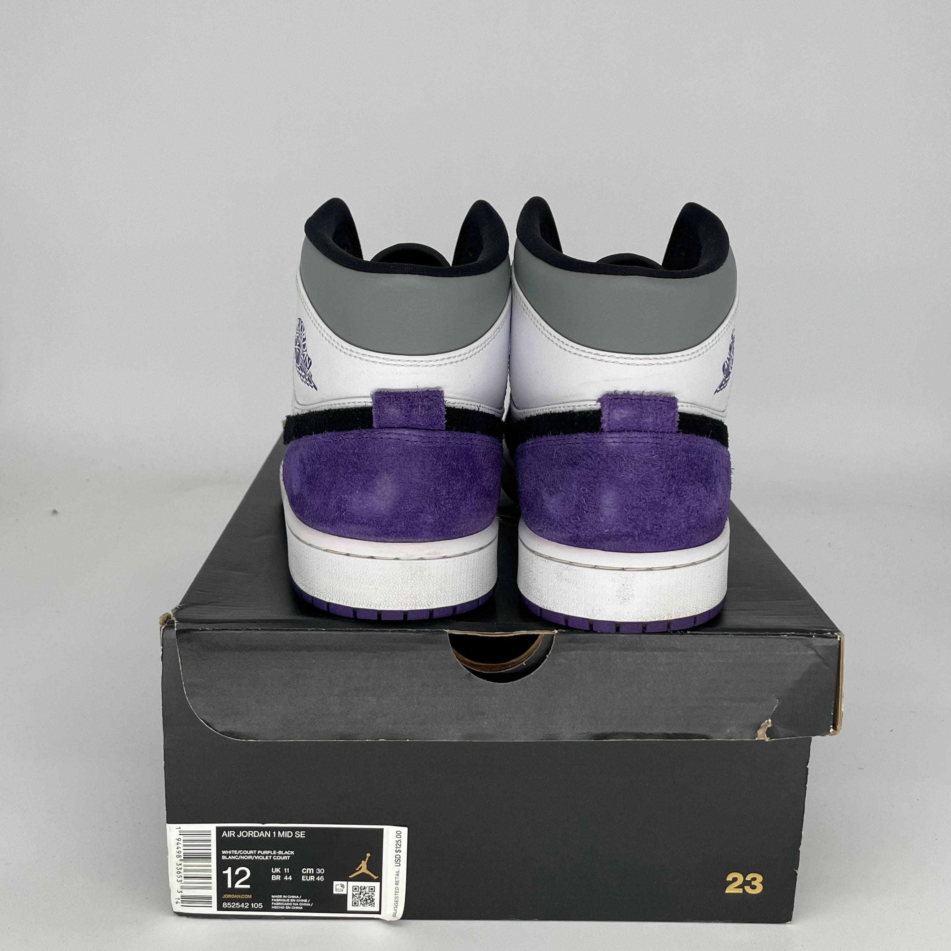 AIR JORDAN 1 MID Purple Basketball Shoes Men's Size 12 (852542-105) - Perfect for Streetwear & Casual Outfits