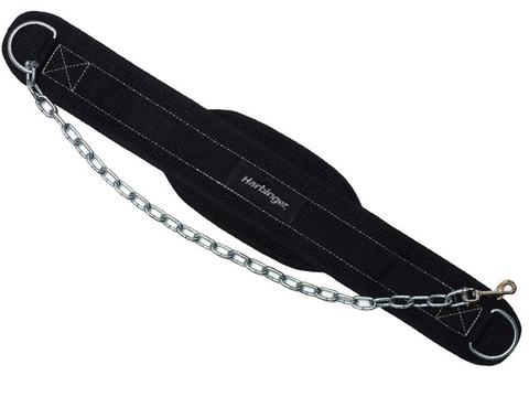 Harbinger Dip Belt for Weightlifting - Heavy Duty Neoprene Weight Belt with Chain for Gym Training, Strength Exercises & CrossFit Workouts