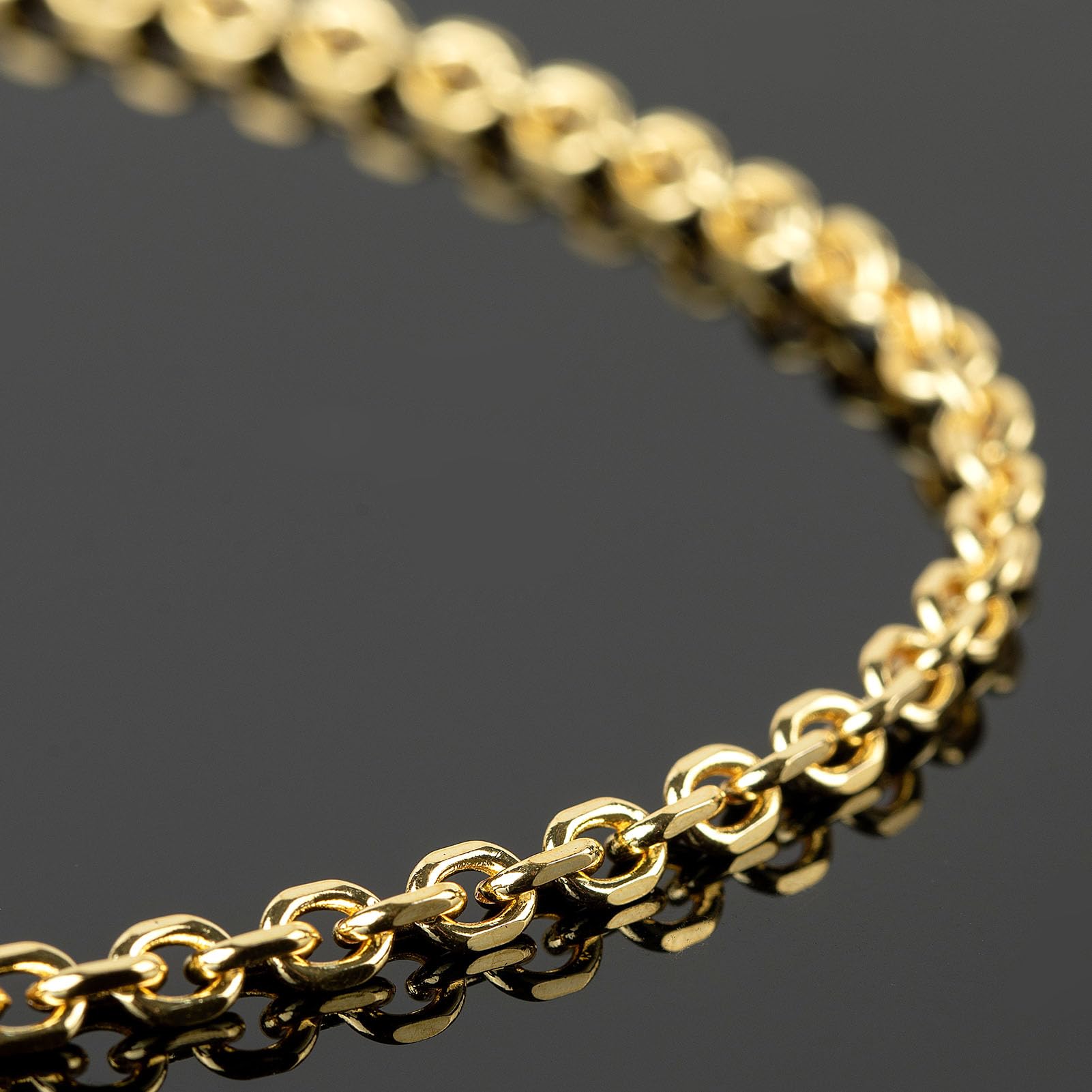 YOUBEIYEE 18K Gold Plated 5M Bulk Jewelry Chains - Diamond Cut Cable Chain Necklace for Men & Women | DIY Crafting, Layering, Gift Giving