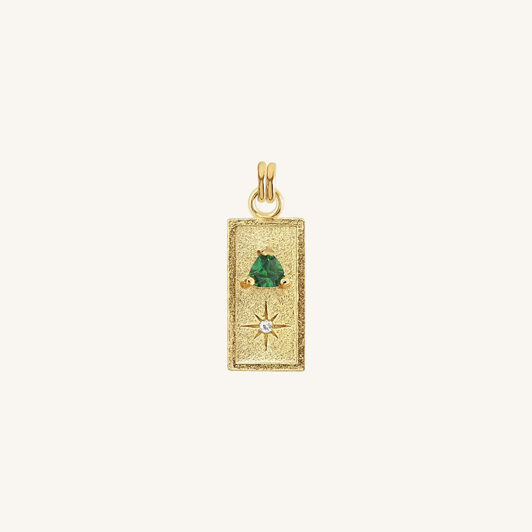 Corinna Emerald Charm Pendant Necklace - Elegant Green Gemstone Jewelry for Women - Perfect for Weddings, Parties & Everyday Wear