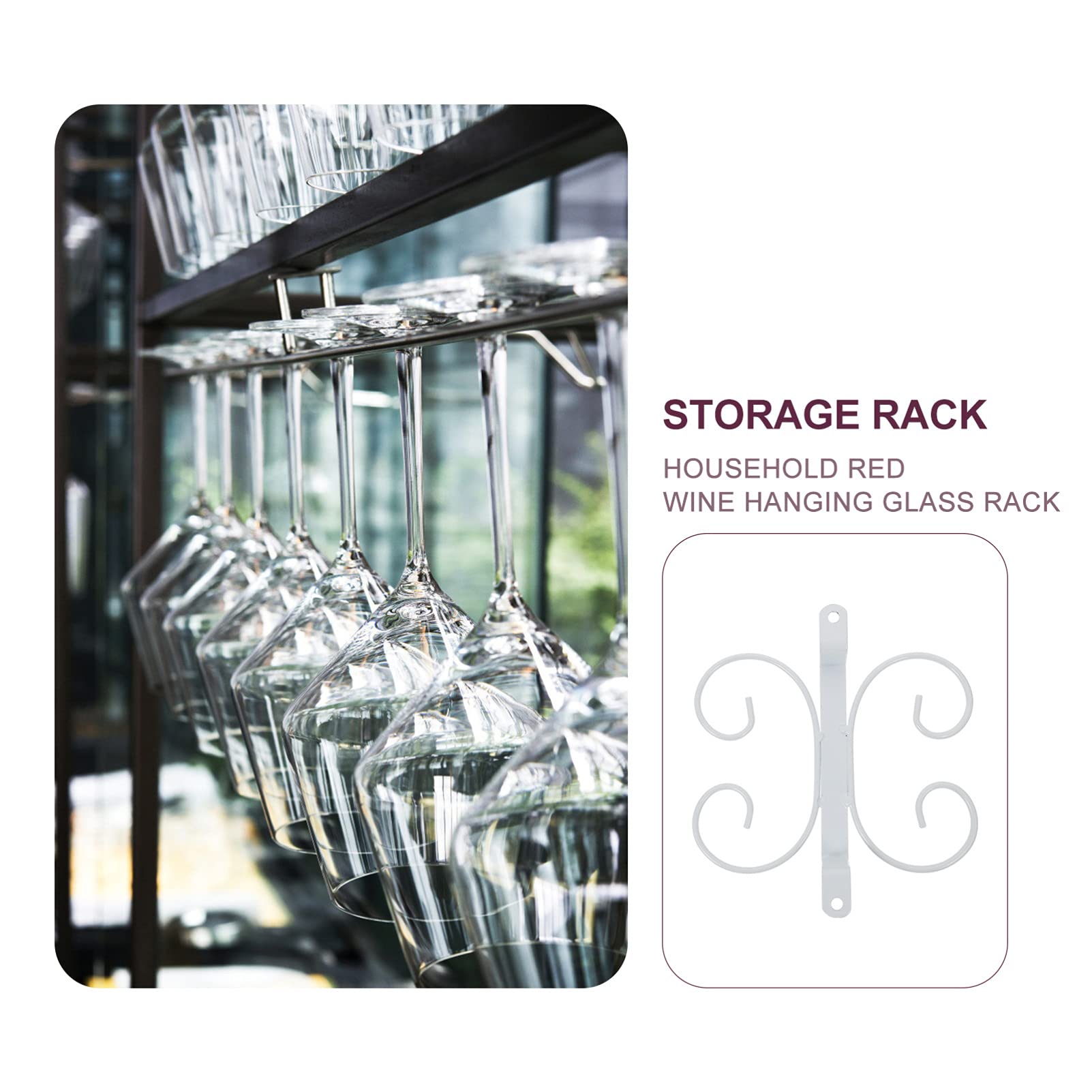 Hemoton Upside Down Cup Holder - 1Pc Stainless Steel Hanging Wine Glass Rack for Under Cabinet Storage | Perfect for Kitchen Organization, Bar Accessories & Space-Saving Home Decor