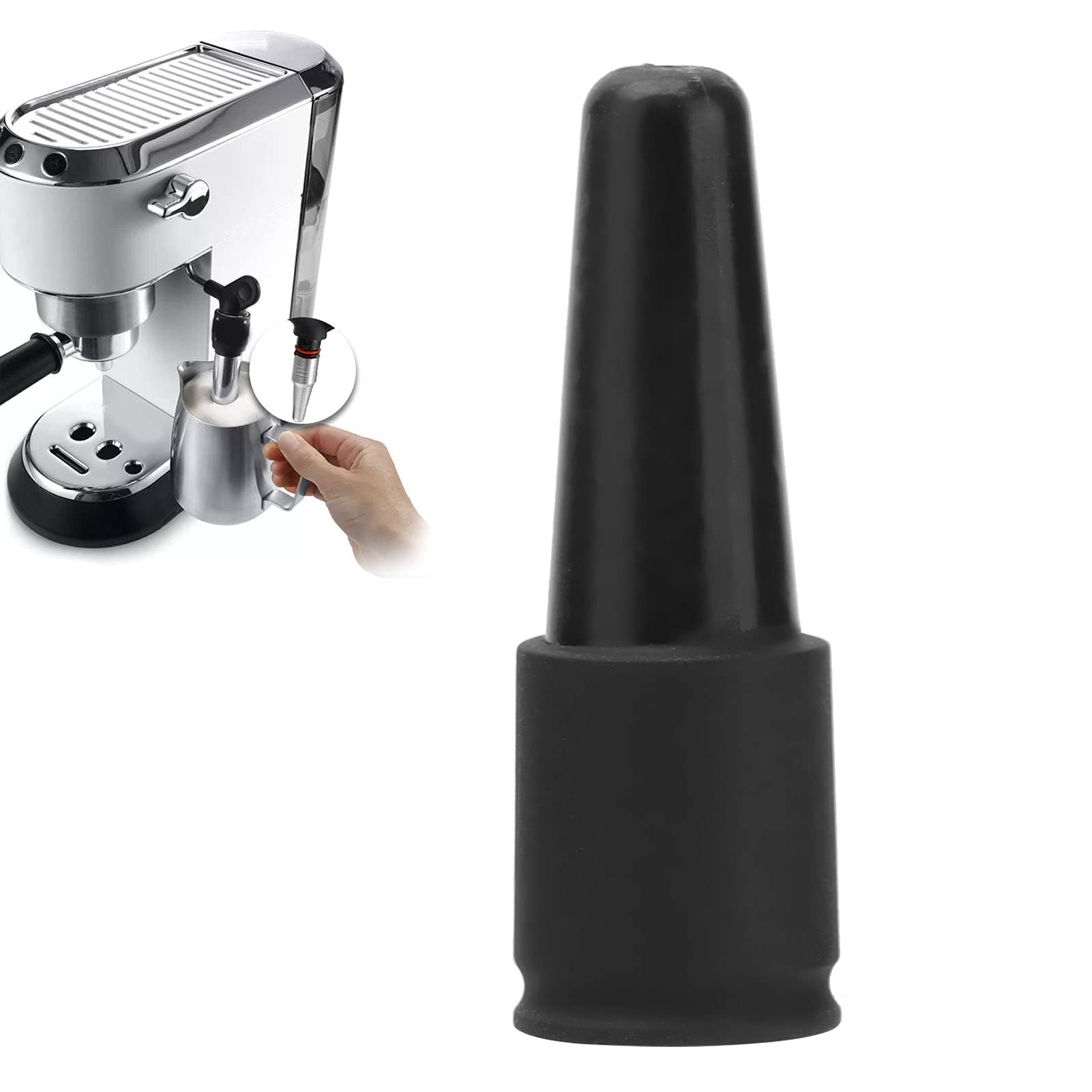 Premium 1-Hole Silicone Milk Foam Steam Nozzle Tip - Replacement for DeLonghi Coffee Makers | Barista-Grade Espresso Machine Accessory for Perfect Latte Art & Cappuccino Foam at Home