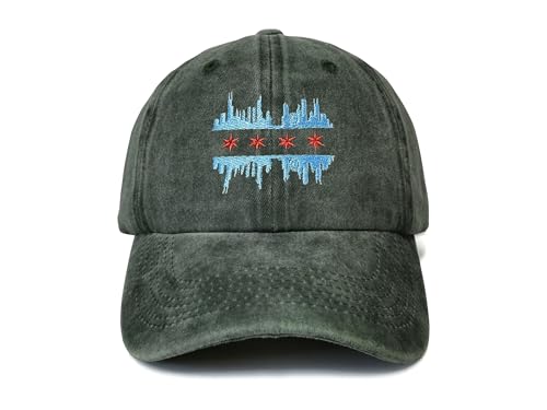 Chicago Illinois Skyline Flag (Army Green)