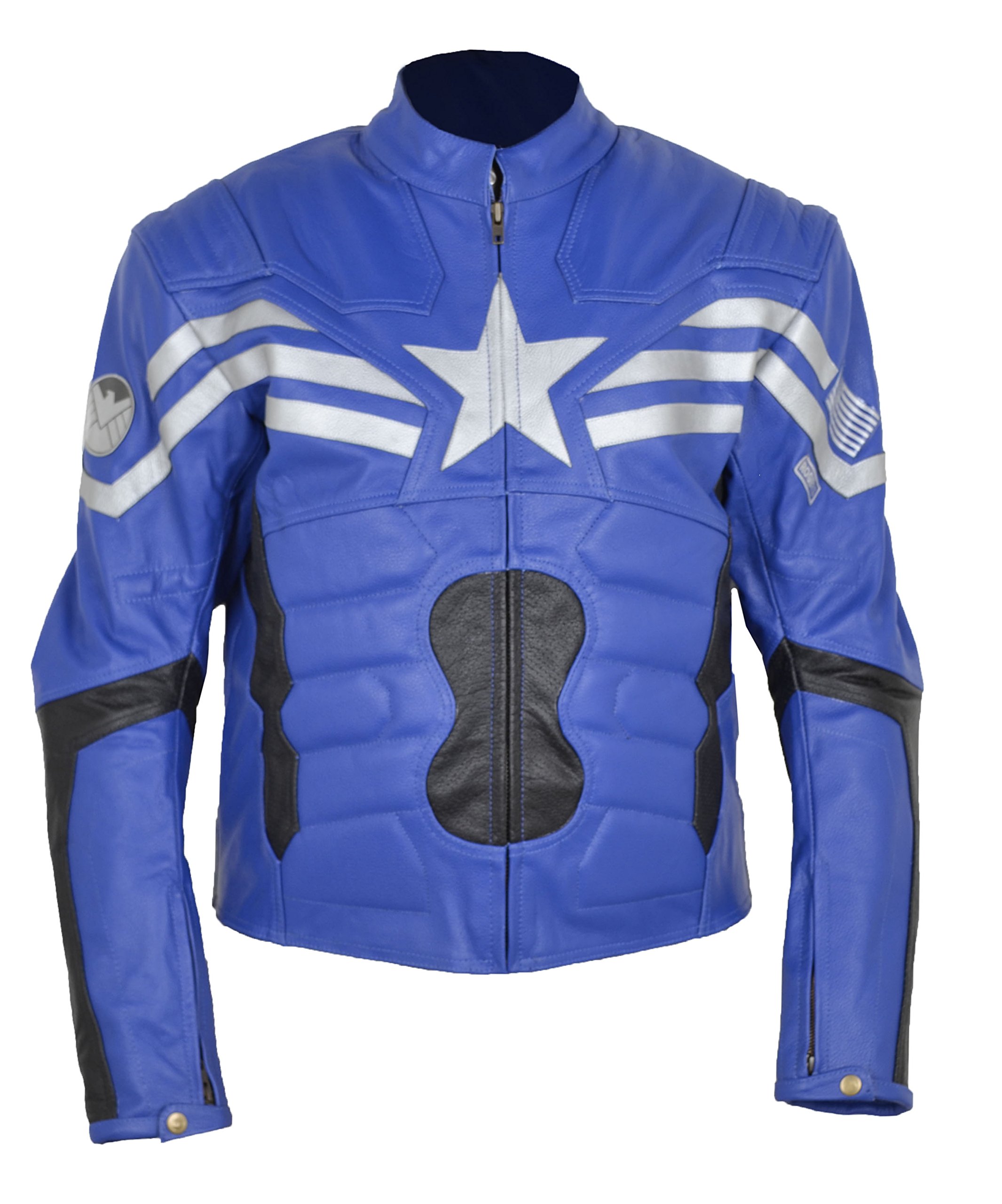 Coolhides Men's Captain Blue Genuine Leather Jacket - Stylish & Durable Outerwear for Casual Wear, Motorcycle Riding & Outdoor Adventures