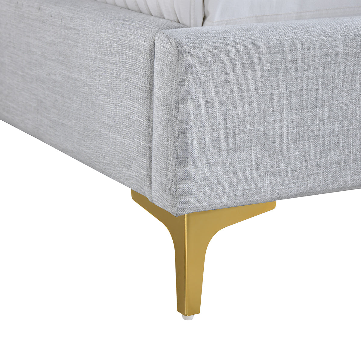 Premium Georgia Fabric King Size Bed Frame - Luxurious Upholstered Headboard & Sturdy Metal Frame for Master Bedroom & Guest Room Decor