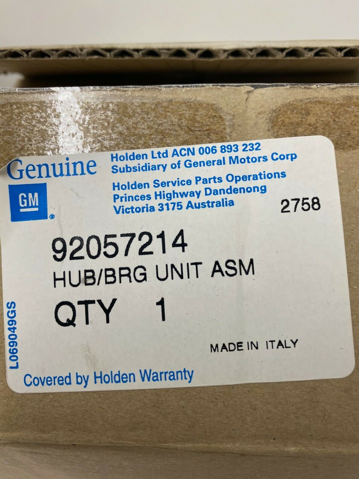 Genuine Holden Commodore VR VS Left Front ABS Hub and Bearing Assembly - Replacement for Smooth Braking & Safe Driving