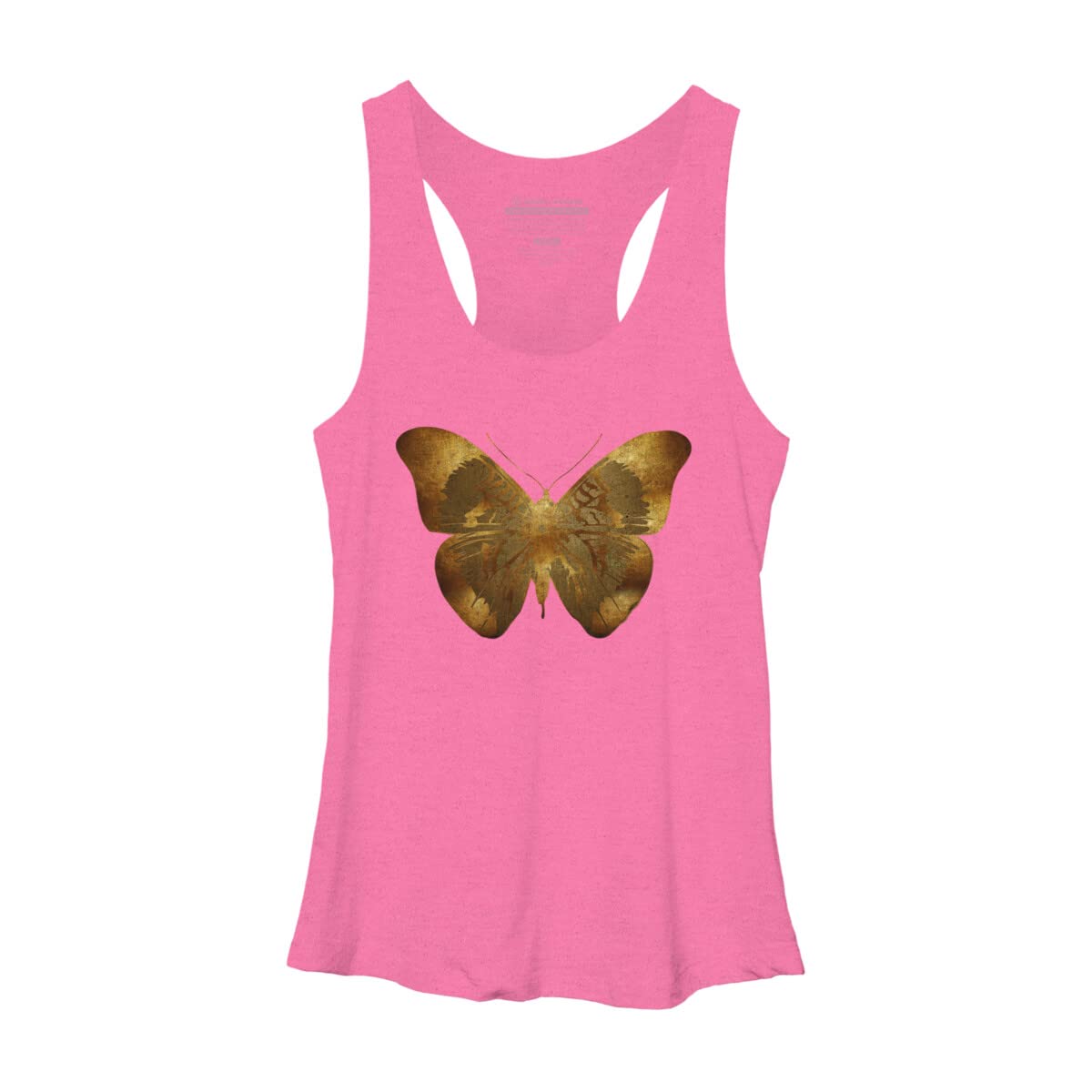 Design By Humans Women's Iron Butterfly Graphic Racerback Tank Top - Soft Breathable Workout Shirt for Yoga, Running & Casual Wear - Adamzworld Artistic Print Fashion Top