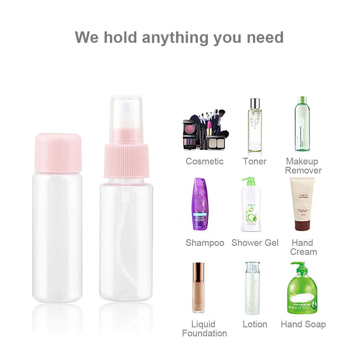 JB Export Portable Travel Cosmetic Bottles - Leak-Proof Plastic Squeeze Spray Bottles for Makeup, Toiletries & Liquid Storage | Perfect for Travel, Gym & Daily Organizing
