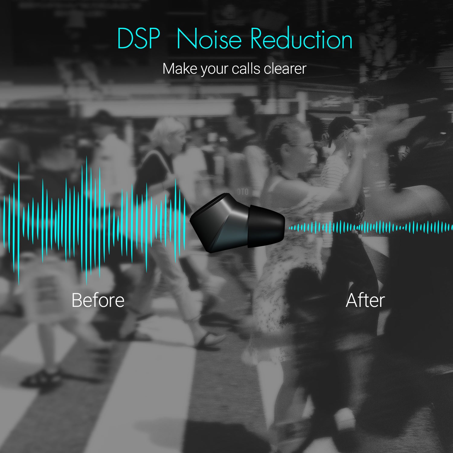 August EP800 Refurbished Bluetooth Wireless Earbuds with Mic, IPX6 Waterproof & DSP Noise Cancelling - Perfect for Gym, Running & Commuting