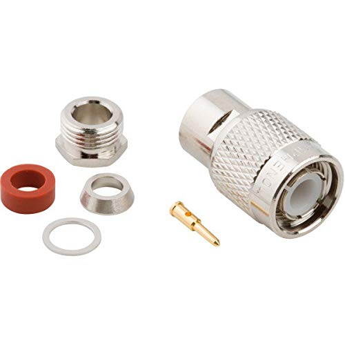 TNC Straight Clamp RF Connector Plug for RG-58 50 Ohm Coaxial Cable - 5 Pack - Perfect for Ham Radio, CCTV, and Wireless Antenna Installations