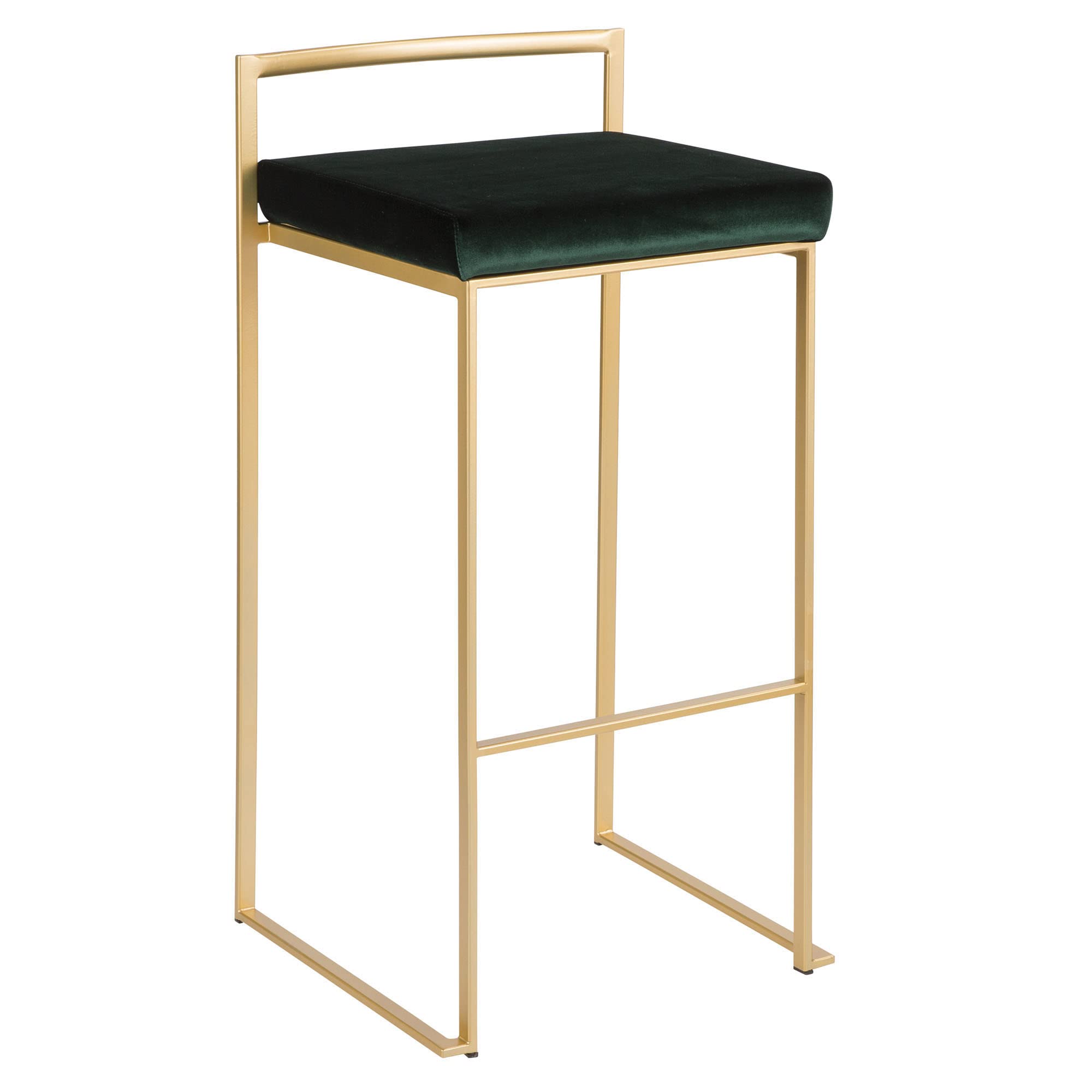 Fuji Stacker Bar Stool Set of 2 - Modern & Durable Bar Chairs for Home, Kitchen Island, or Commercial Use - Perfect for Bars, Restaurants, and Entertainment Spaces