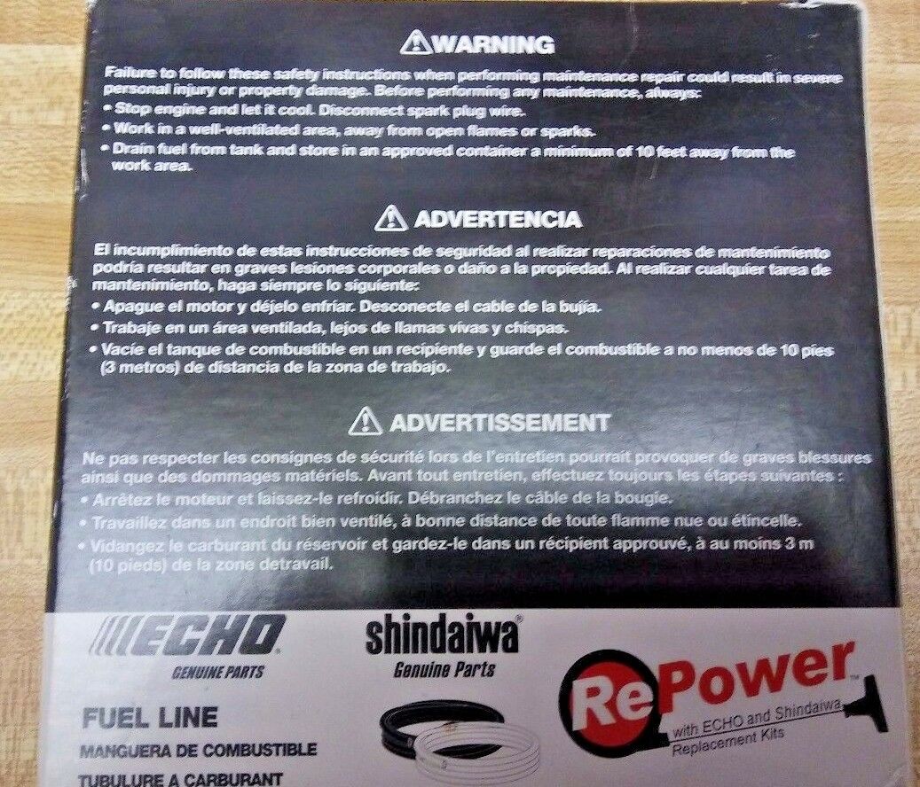 Genuine ECHO 25ft Fuel Line 3mm x 5mm for Small Engines - Compatible with Chainsaws, Trimmers & Outdoor Power Equipment