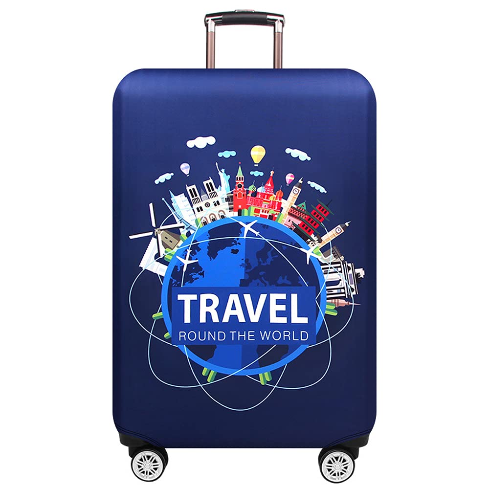 MosaiRudo Thick Elastic Luggage Cover Protector for 18-32 Inch Suitcases | Durable Travel Suitcase Protector | Perfect for Airplane, Train & Business Trips