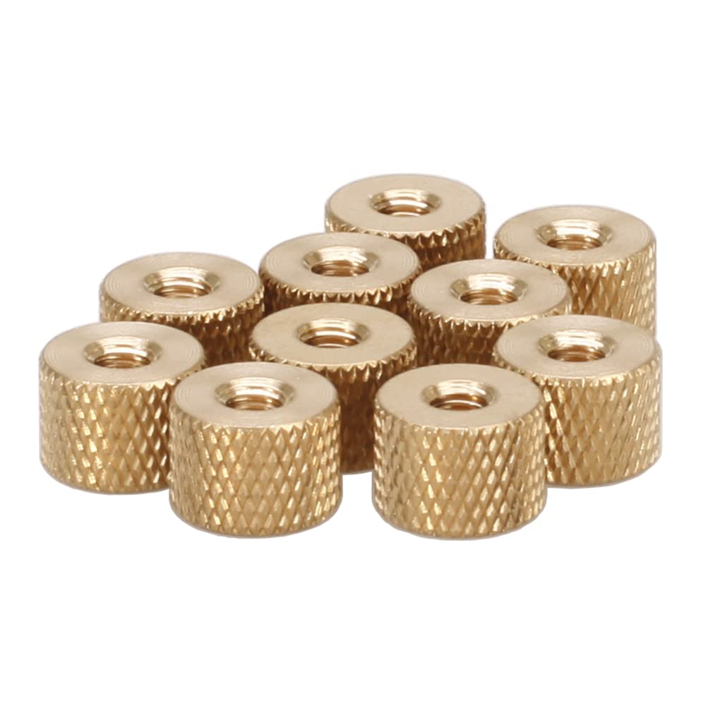 M2.5 Brass Knurled Thumb Nuts - Pack of 10 - Easy-Grip Fasteners for DIY Projects, Electronics, and Machinery Assembly