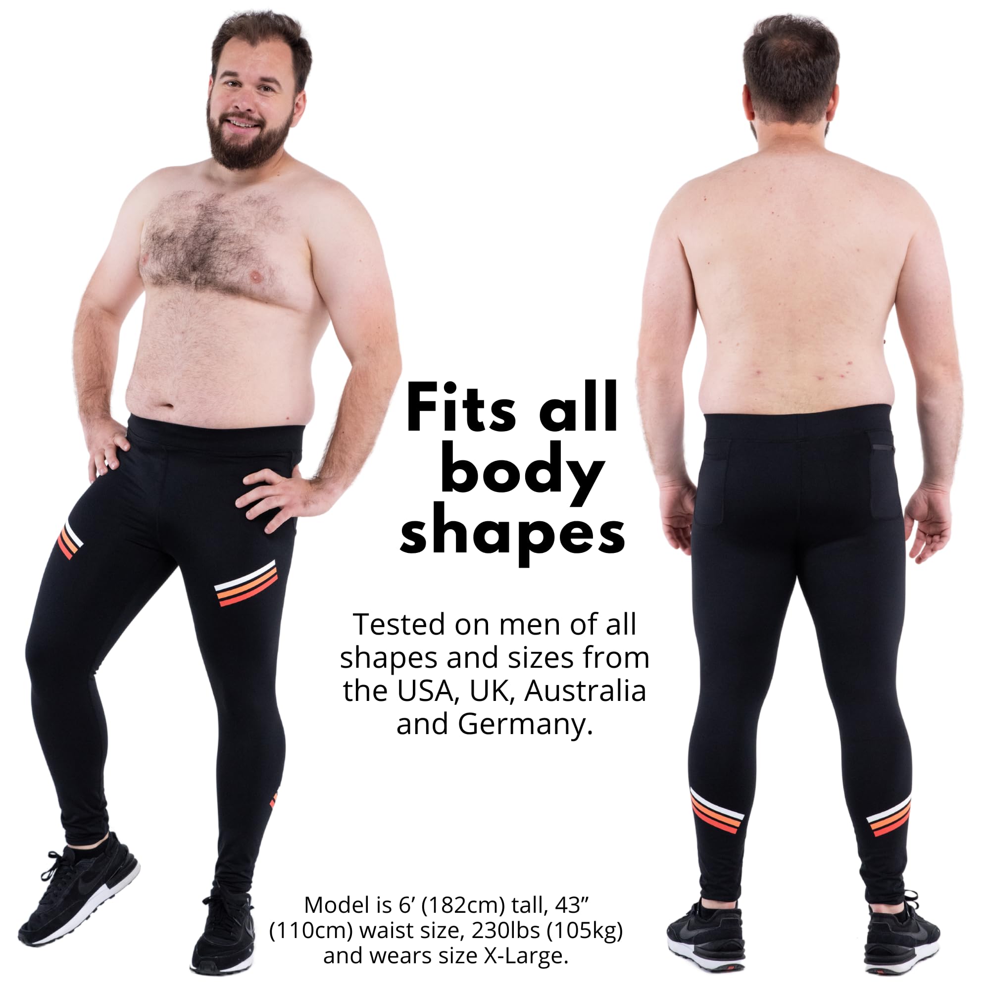Kapow Meggings Performance Pro Range - Men's Compression Leggings with Pockets for Running, Gym & Training | Moisture-Wicking & Breathable Workout Leggings for Athletes & Fitness Enthusiasts