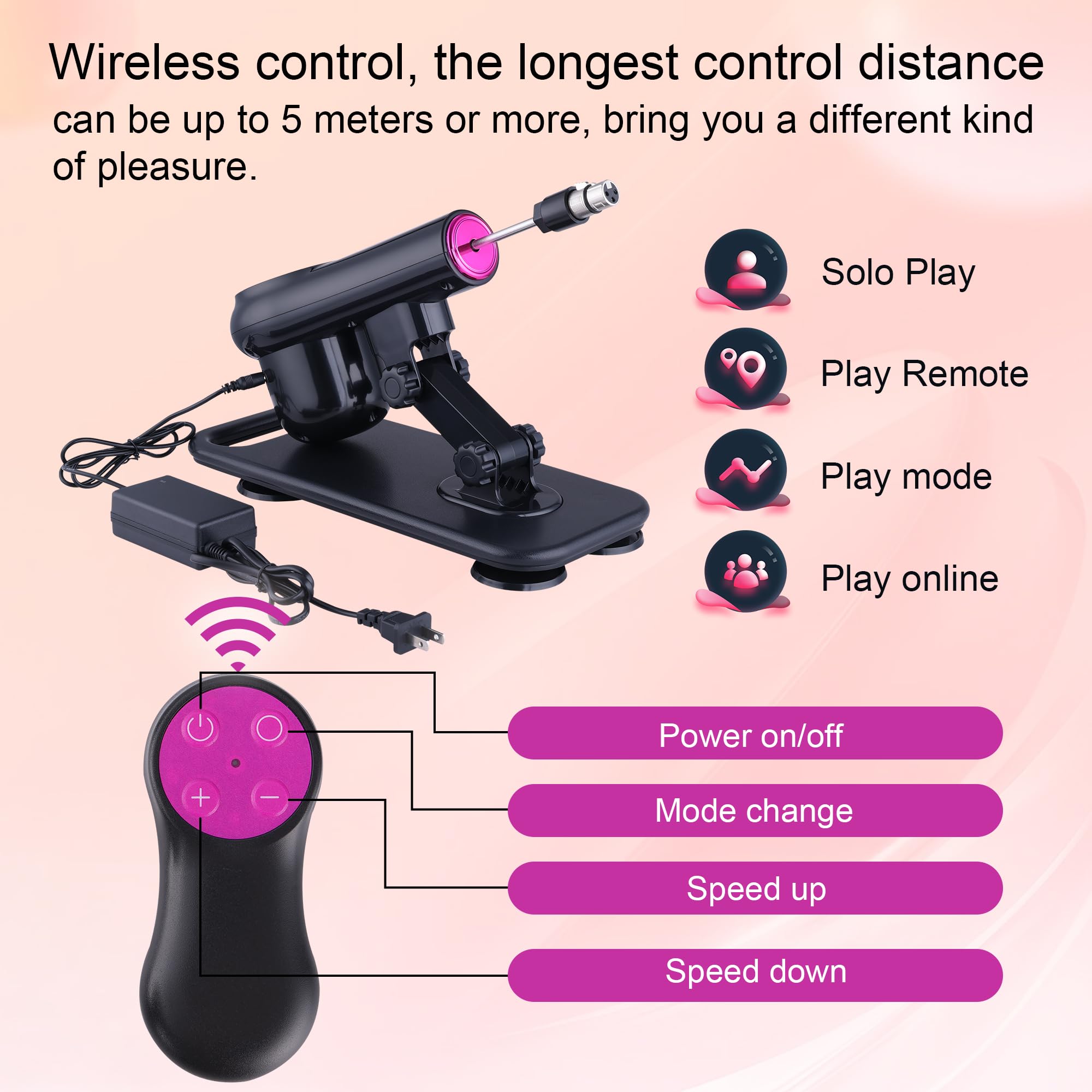 Powerful Sex Machine for Women - Automatic Thrusting Dildo Machine with 8 Attachments & Suction Cup Base - Adult Sex Toy for Solo Play, Couples & BDSM Scenes