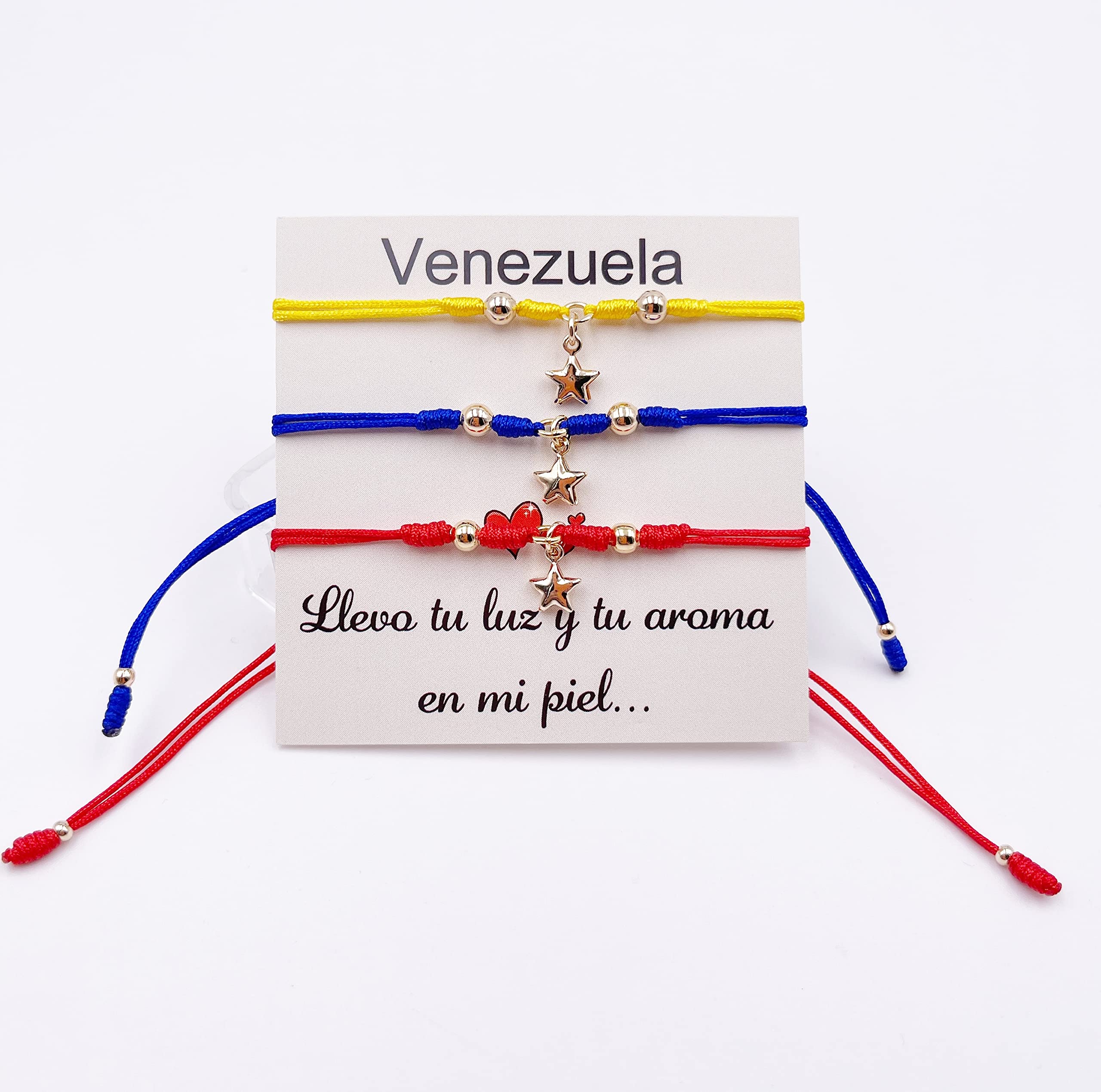 Venezuelan Flag Friendship Bracelets Set of 3 - Patriotic Tricolor Woven Bracelet Gift for Her, Him, Couples - Perfect for Venezuelan Independence Day, Cultural Events & Gift Giving