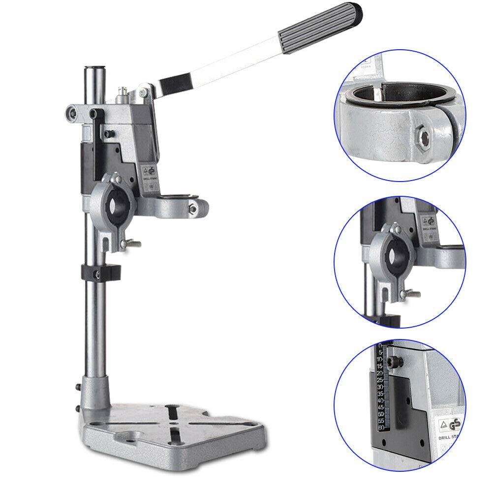 **GDAE10 Power Drill Press Stand - Adjustable Aluminum Bench Mount with Wrench, Rotary Tool Workstation & Grinding Rack Holder - Perfect for Woodworking, Metal Drilling & DIY Projects**