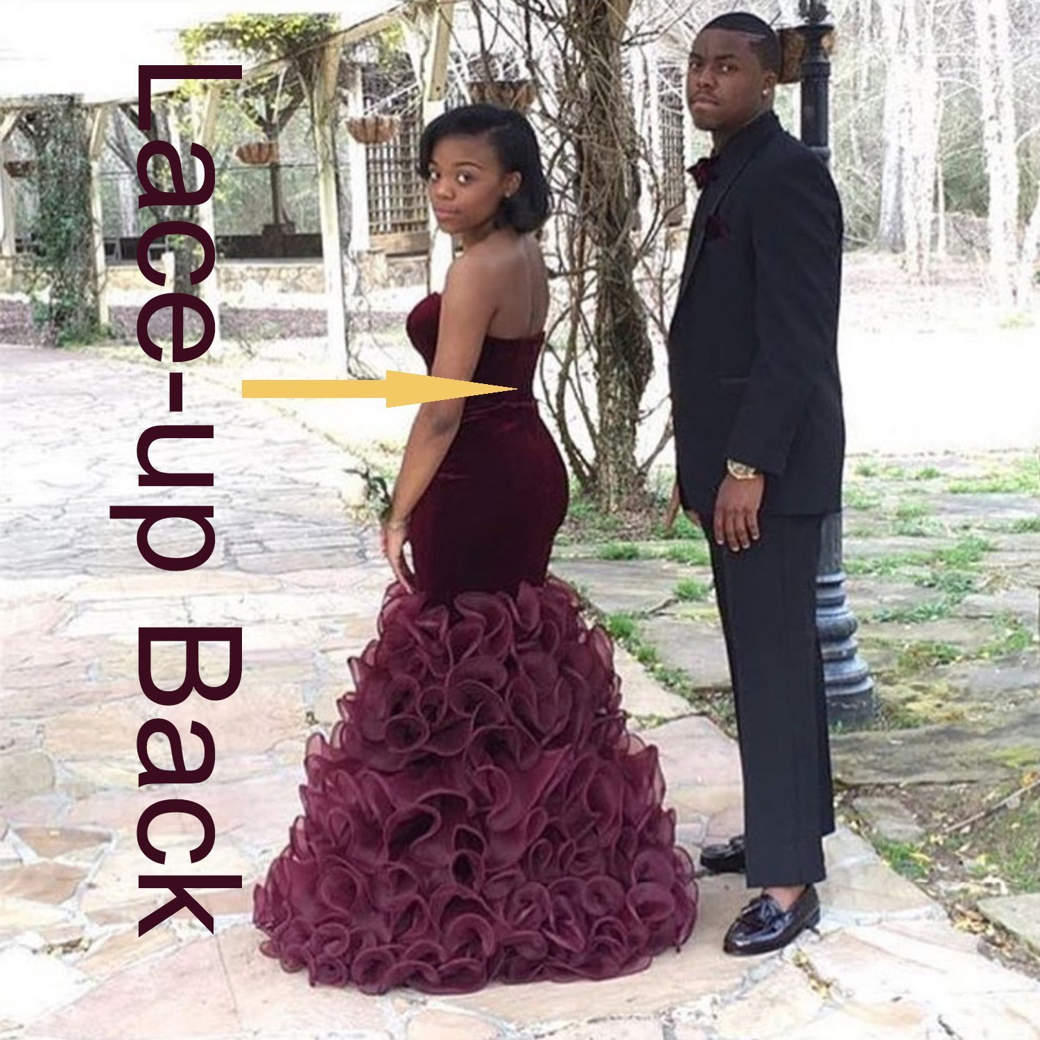 Burgundy Velvet Long Mermaid V-Neck Prom Dress for Women 18 Plus | Elegant Evening Gown for Homecoming, Wedding Guest & Formal Events