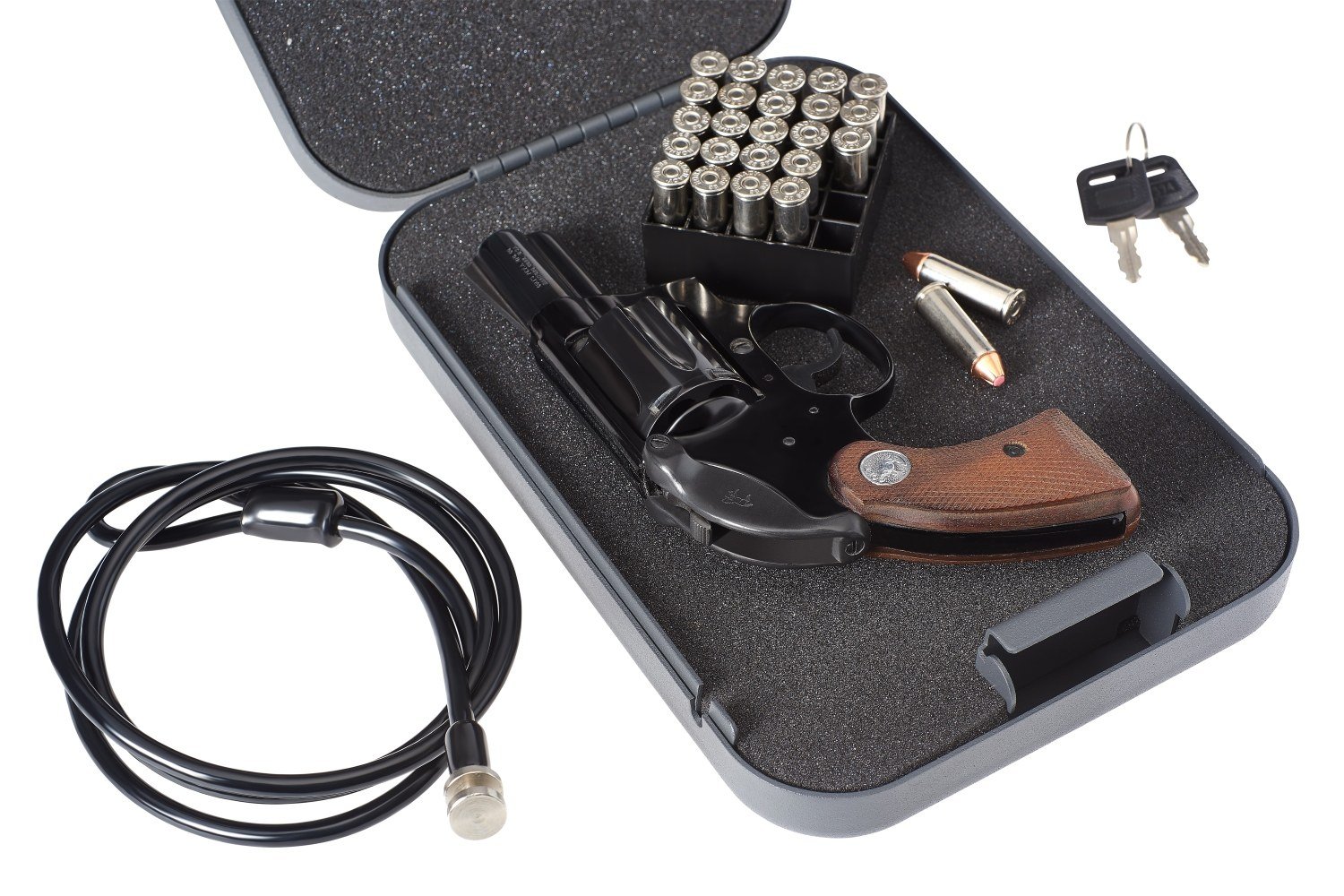 SnapSafe Portable Lock Box for Guns, Valuables & Documents – Secure Handgun Safe with 2 Keys & Patented Security Cable – Ideal for Car, Home & Travel Protection