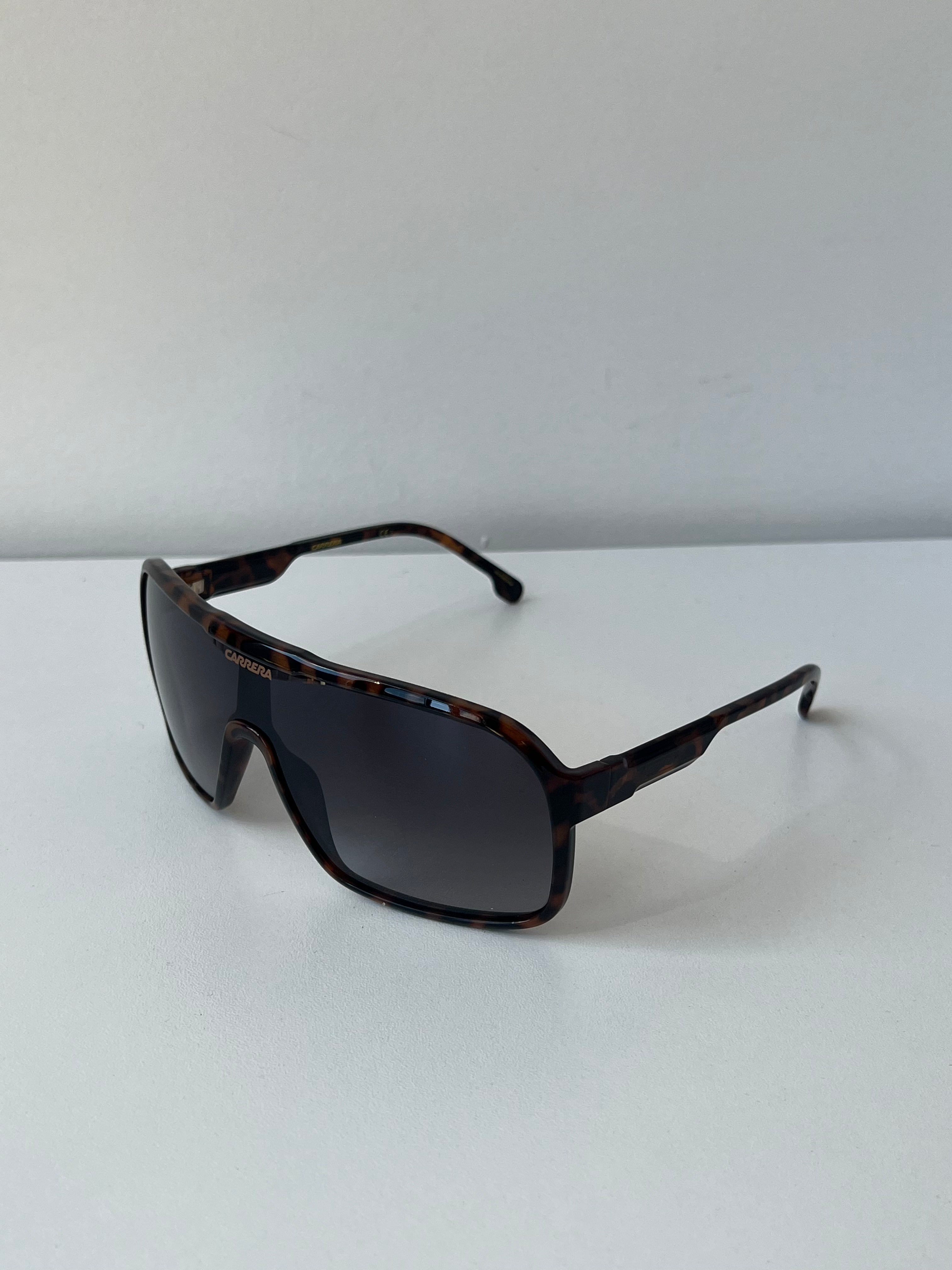 Carrera 1046/S Shield Sunglasses for Men & Women - Havana Brown Polarized Sports Sunglasses for Running, Cycling & Outdoor Activities