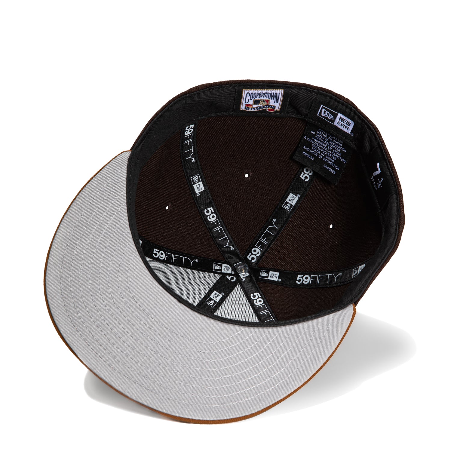 New Era 59Fifty Los Angeles Dodgers 50th Anniversary Stadium Patch Snapback Hat - Brown, Khaki & Metallic Gold | MLB Baseball Cap for Men & Women | Game Day, Streetwear & Sports Fan Fashion