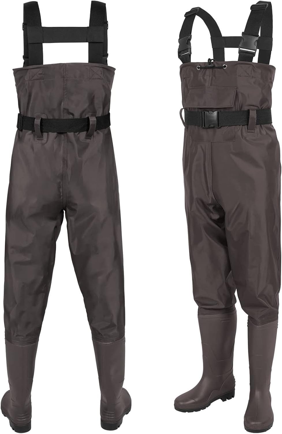 Waterproof Bootfoot Chest Waders for Men & Women - 3-Ply Nylon/PVC Fishing Waders - Ideal for Fly Fishing, Duck Hunting & Outdoor Water Activities