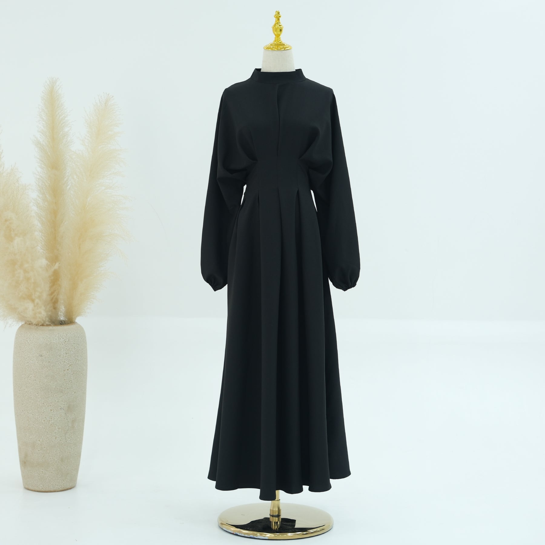 Madison Long Sleeve Maxi Dress for Women - Elegant Black Flowy Evening Gown for Parties, Weddings & Special Occasions