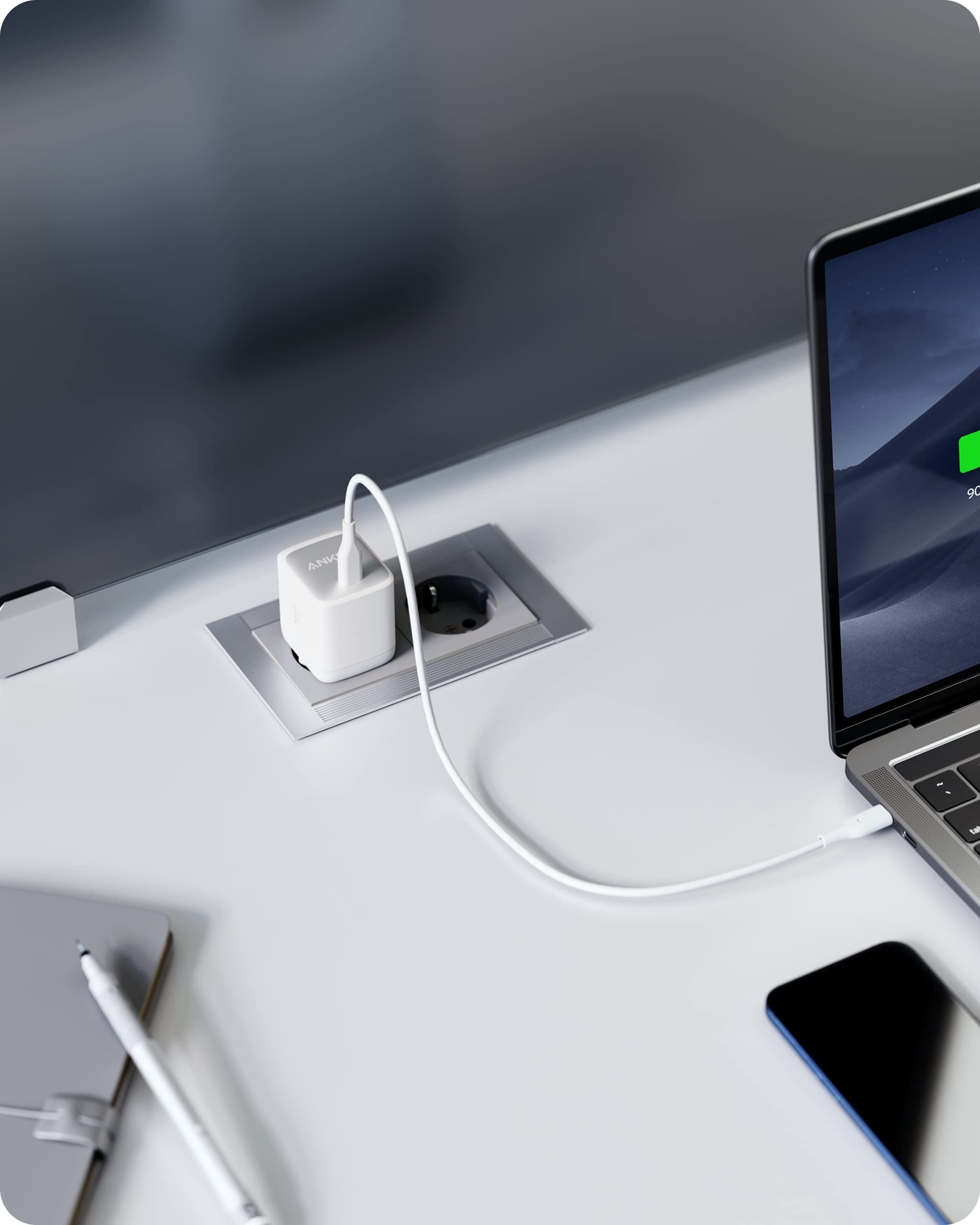 Anker Nano II 65W USB-C GaN II Fast Charger - Compact & Powerful Wall Charger for MacBook Pro/Air, Galaxy S20/S10, iPhone 12/13/14 Series, iPad Pro, Pixel - White | Perfect for Travel, Office & Home Charging